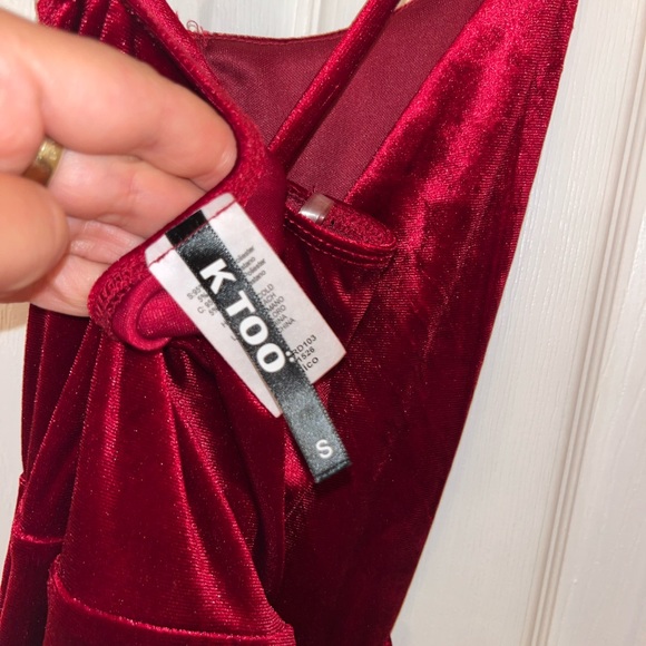 🔥 BRAND NEW 🔥 K TOO SEXY RED VELVET DRESS - size small - Picture 5 of 6